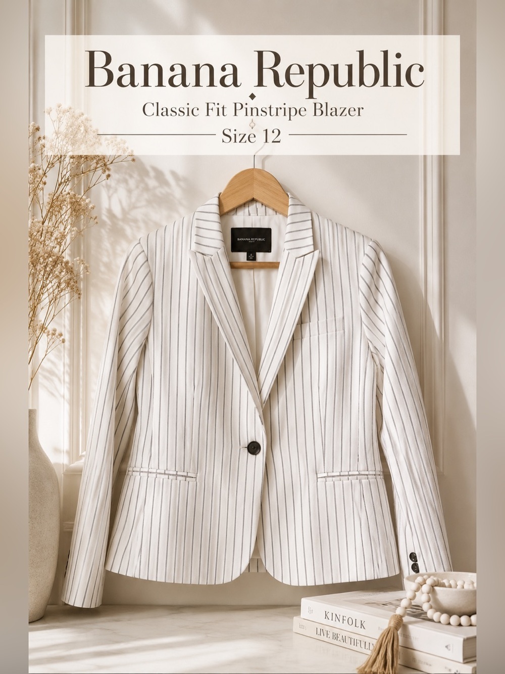 Banana Republic Classic Fit Pinstripe Blazer Size 12